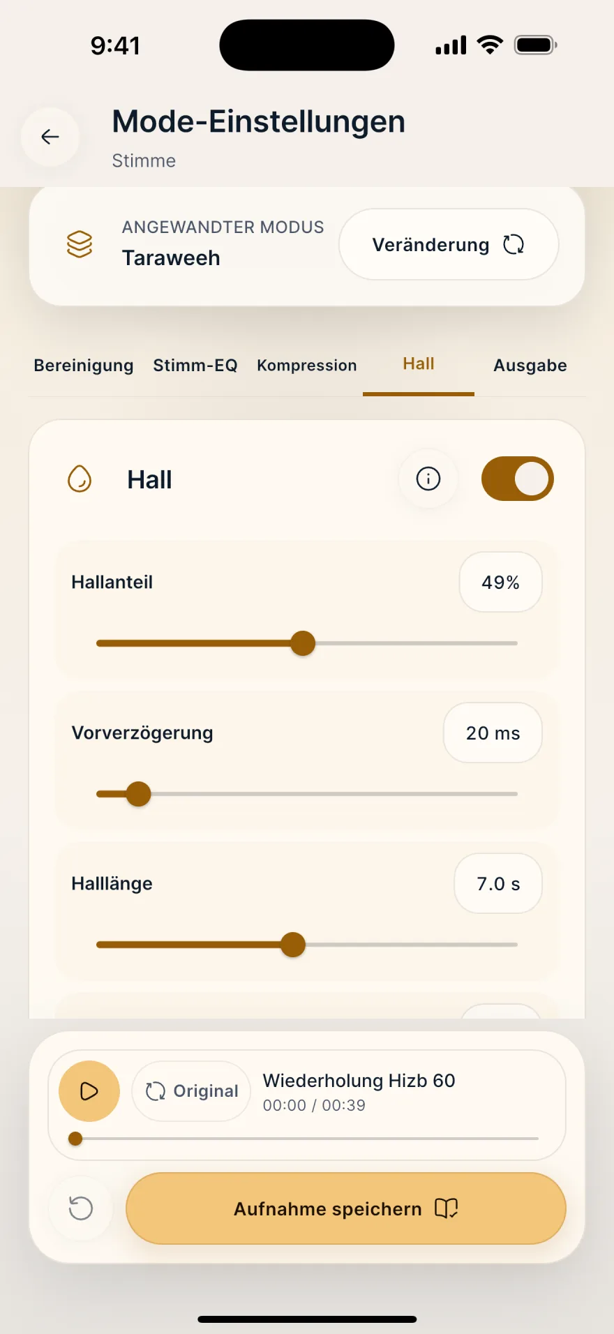 Erweiterte Einstellungen · Pro · Mubayyen