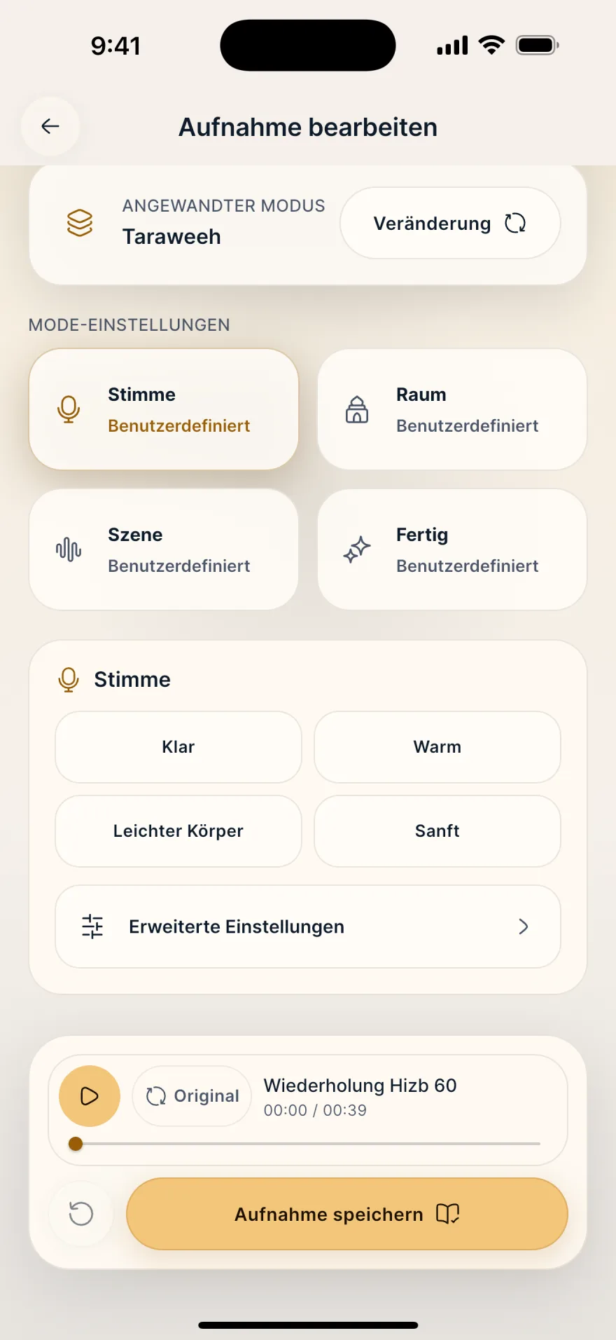 8 Modi mit Hall, Echo und unterschiedlichem Raumgefühl. · Mubayyen