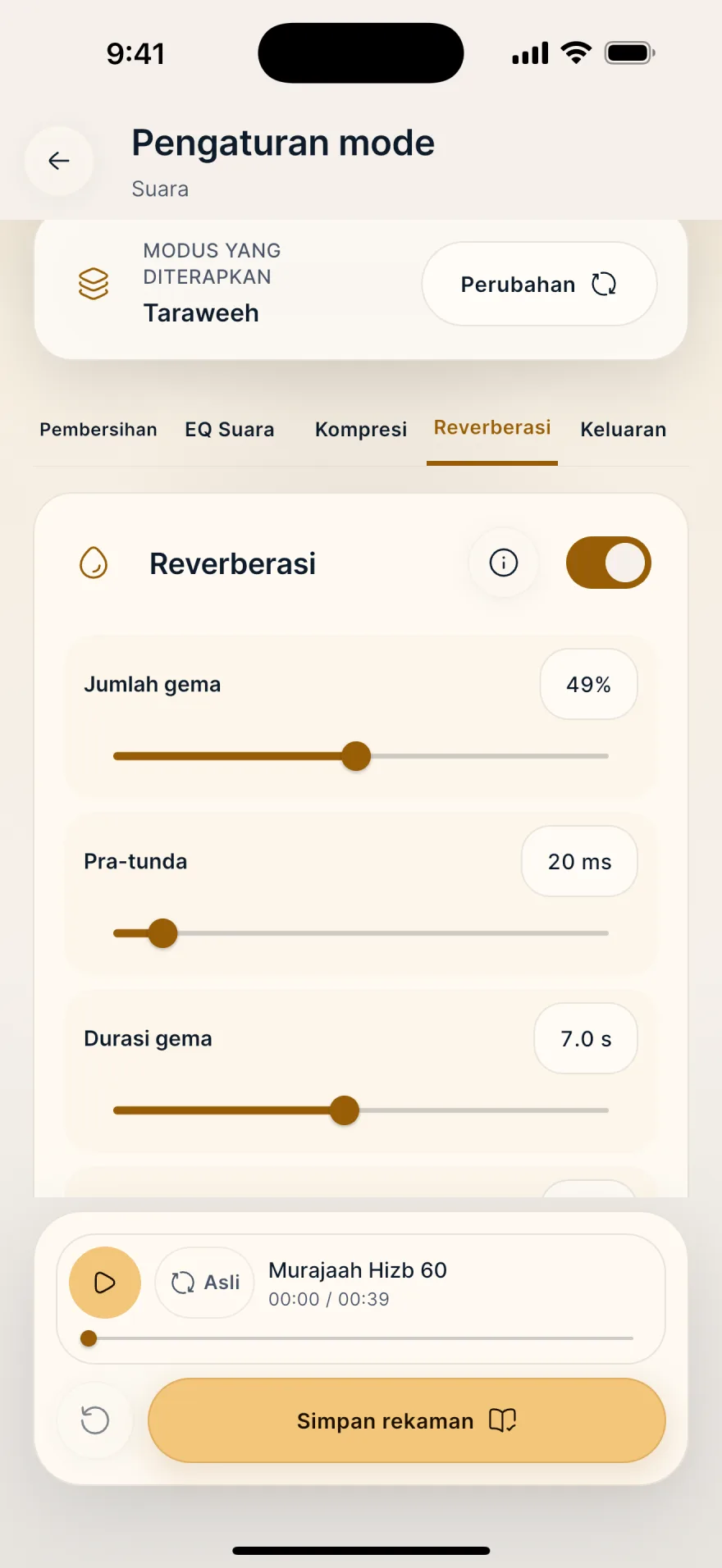 Pengaturan lanjutan · Pro · Mubayyen